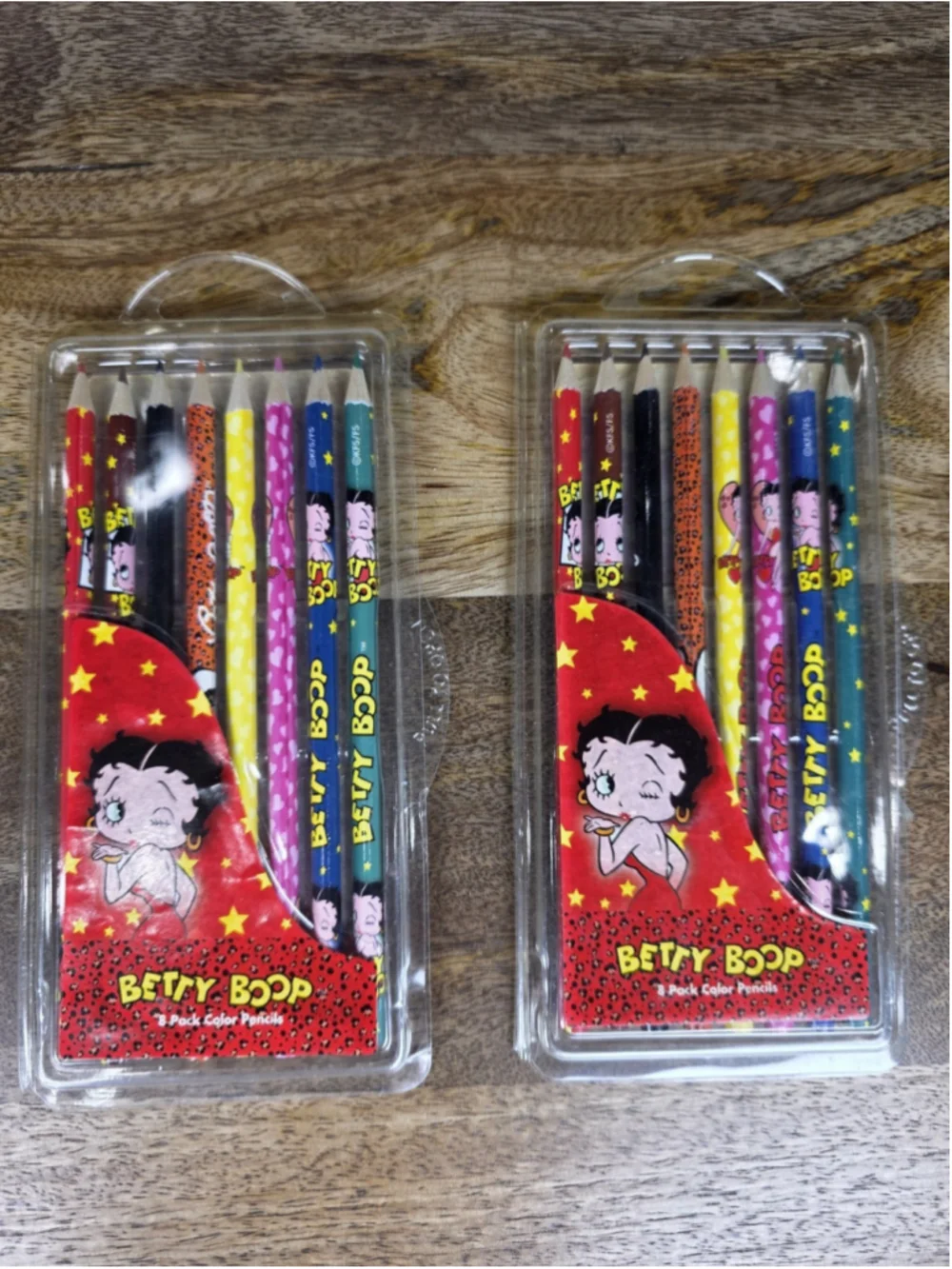 Vintage 2005 Betty Boop Colored Pencils 8 Pack Lot of 2 Sealed Y2K NOS